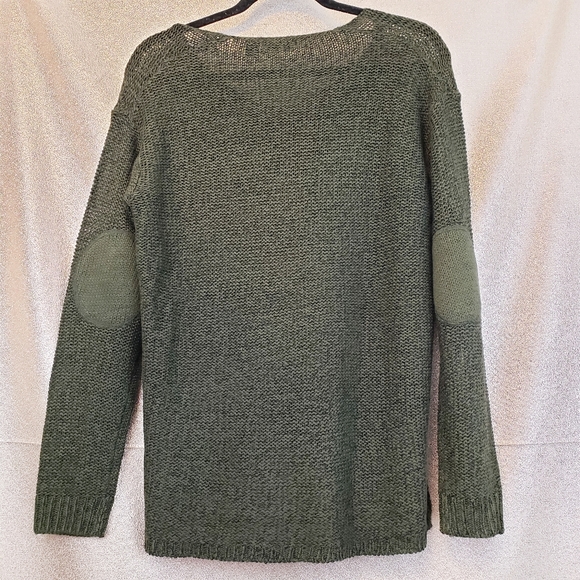 RDI Open Knit Sweater Green Medium Elbow patches - Picture 6 of 8